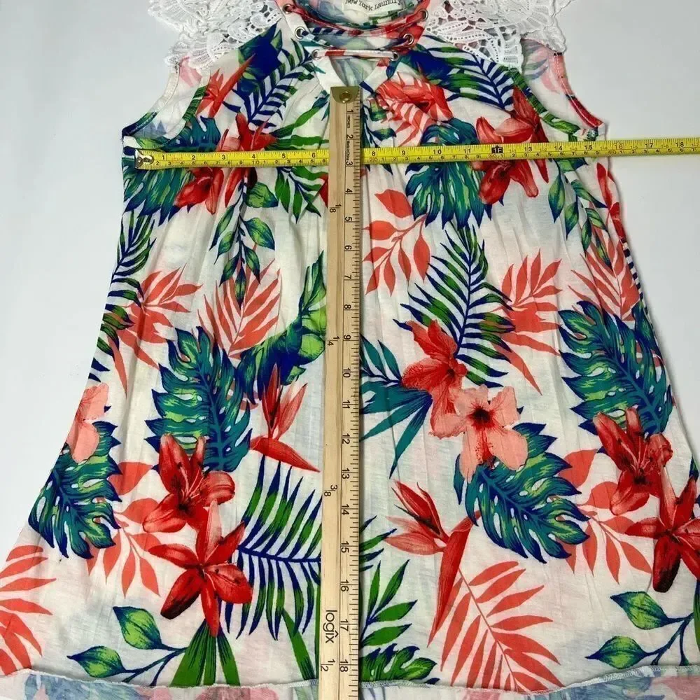 New York Laundry Blouse Floral Print Lace Size M